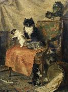Henrietta Ronner-Knip Kittens at play oil on canvas